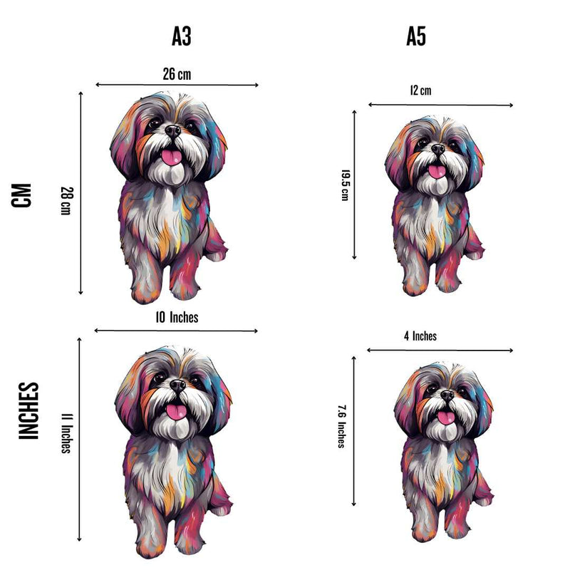 Quebra-Cabeça de Madeira Cachorro Shih Tzu