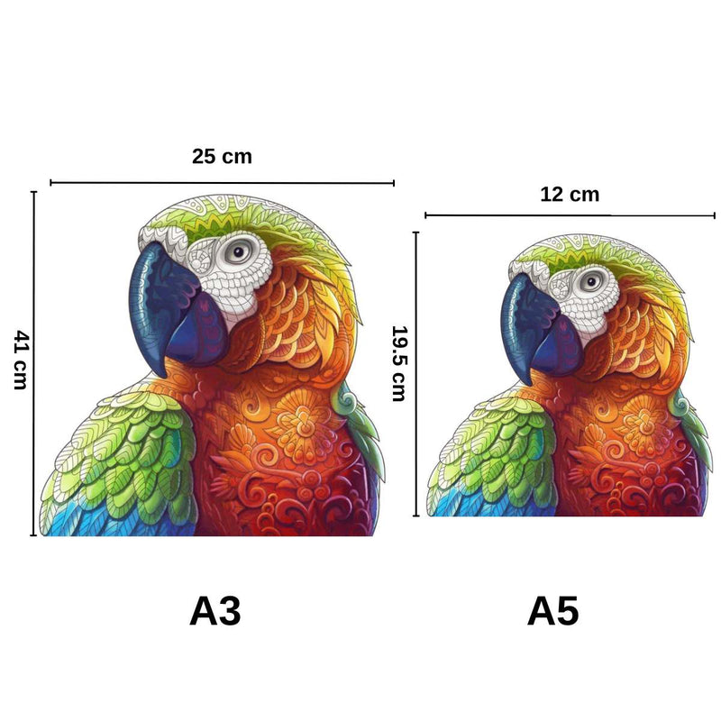 Quebra-Cabeça de Madeira Papagaio Africano