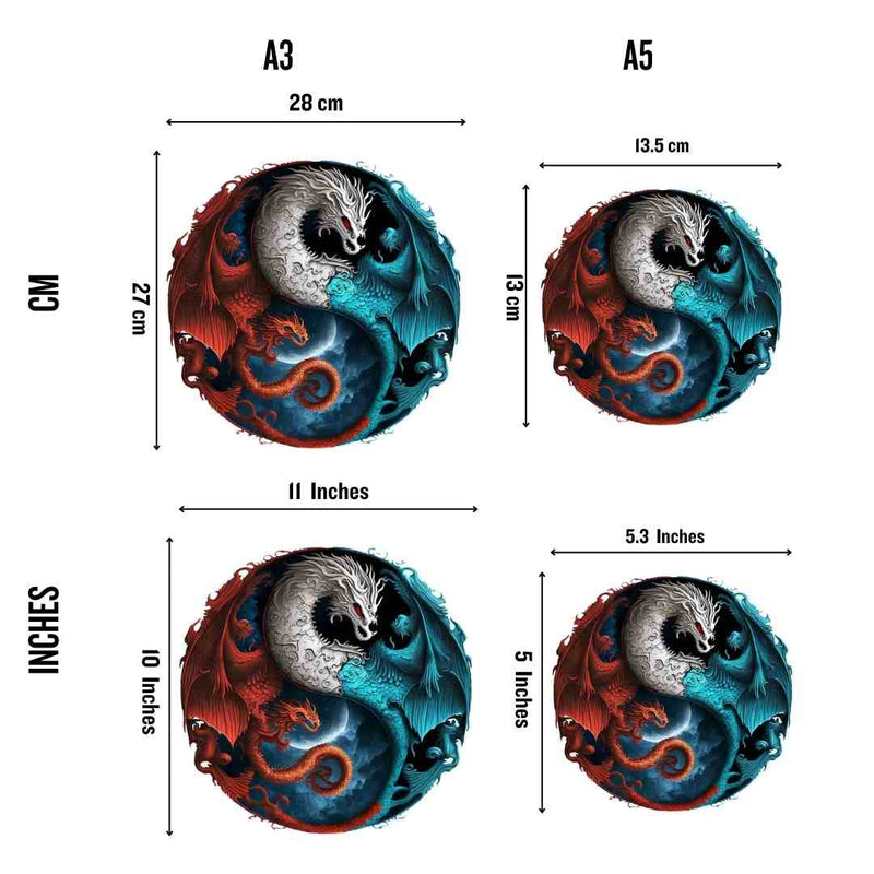 Quebra-Cabeça de Madeira Dragões Yin Yang