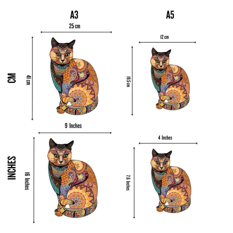 Quebra-Cabeça de Madeira Gato Inspirado em Klimt