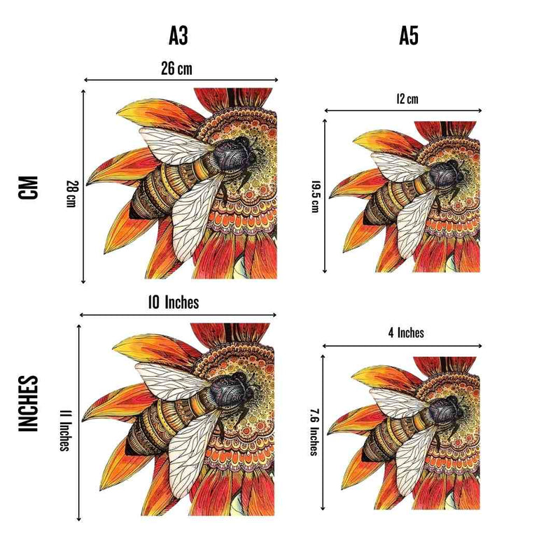 Quebra-Cabeça de Madeira Abelha Floral