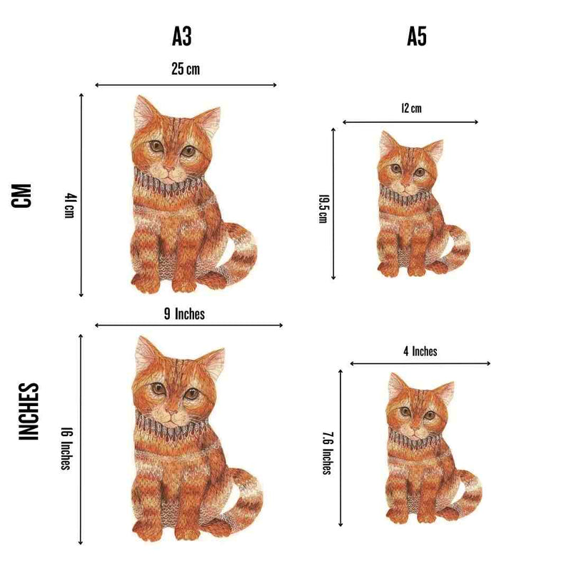 Quebra-Cabeça de Madeira Gatinho