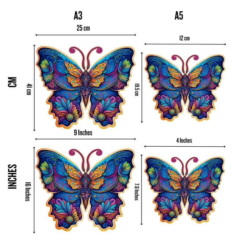 Quebra-Cabeça de Madeira Borboleta Galaxy