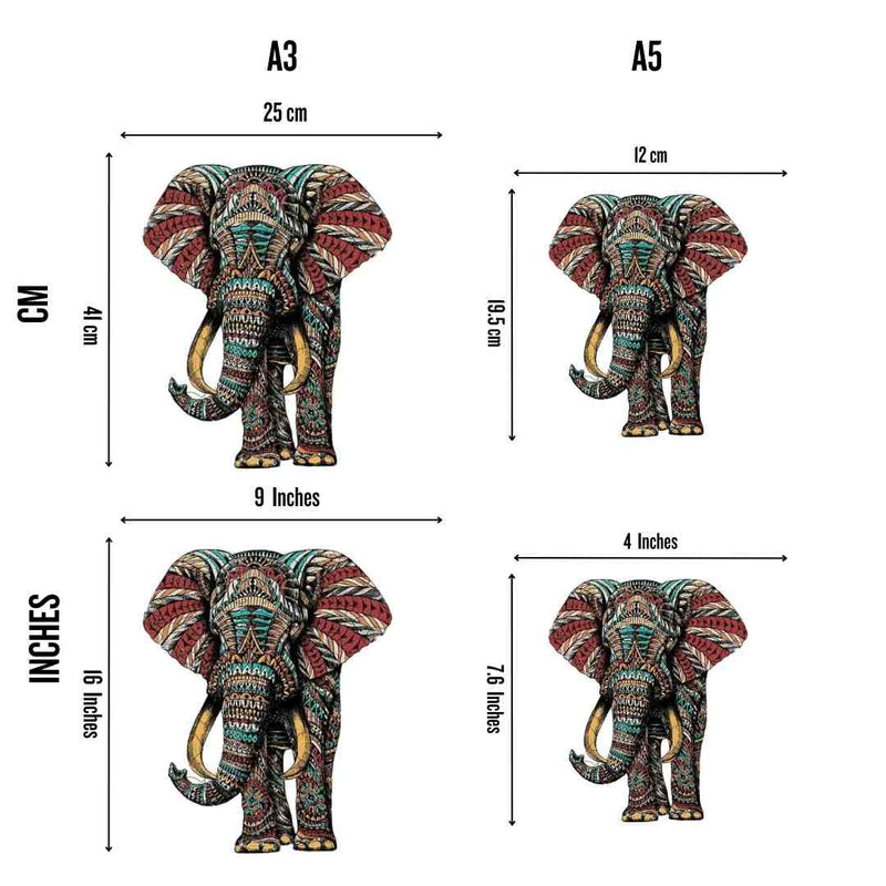 Quebra-Cabeça de Madeira Elefante Africano