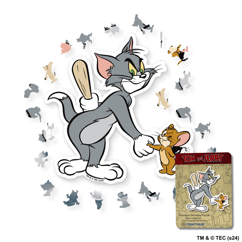 Quebra-Cabeça de Madeira Tom & Jerry Aperto de mão