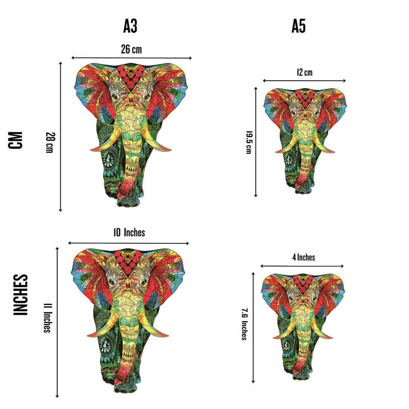 Quebra-Cabeça de Madeira Elefante Indiano
