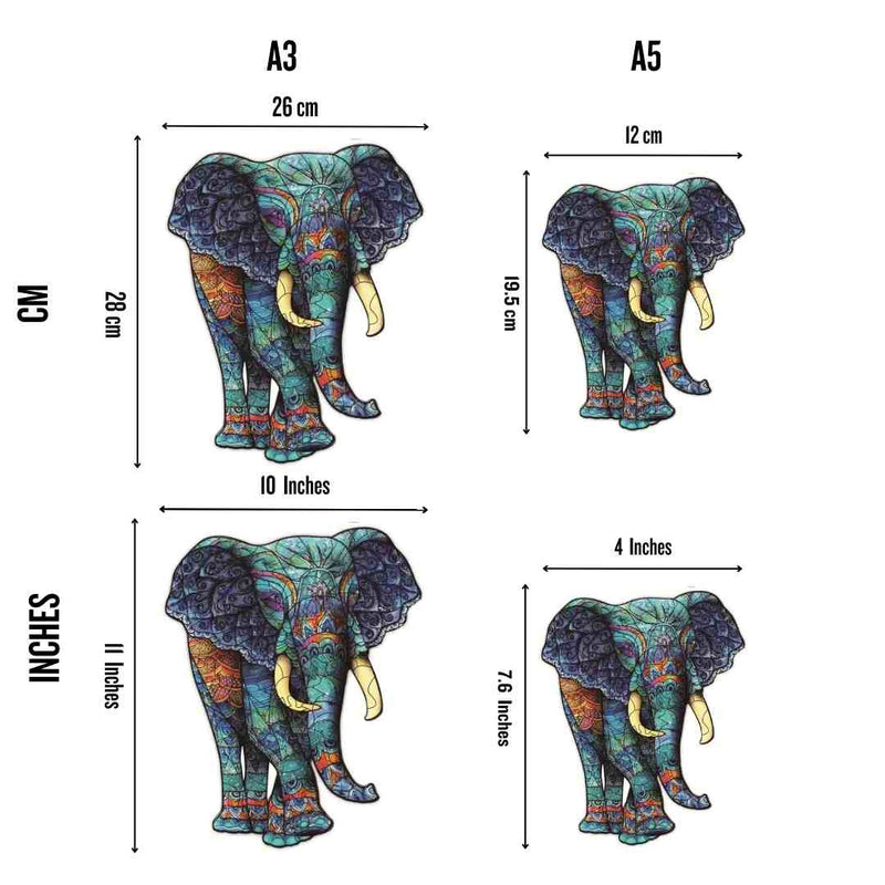 Quebra-Cabeça de Madeira Elefante Asiático