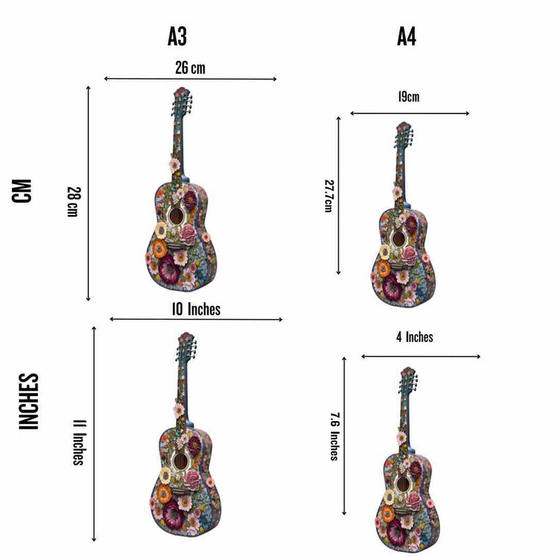 Quebra-Cabeça de Madeira Guitarra