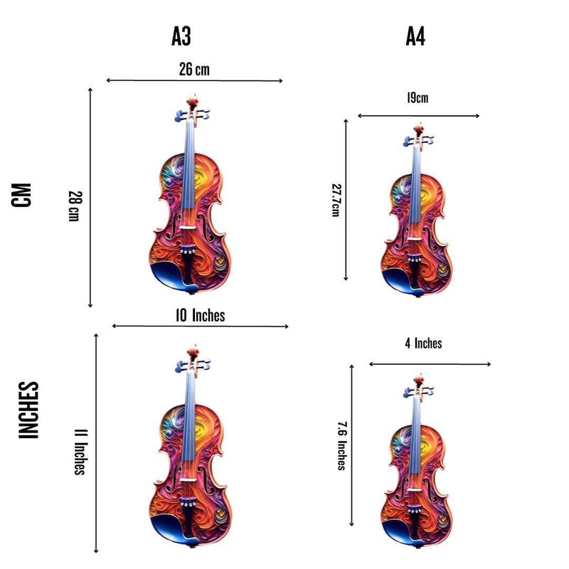 Quebra-Cabeça de Madeira Violino