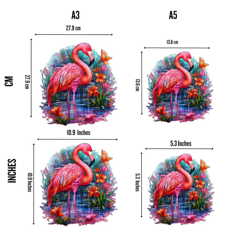 Quebra-Cabeça de Madeira Flamingo