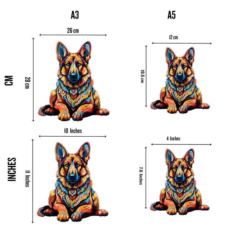 Quebra-Cabeça de Madeira Cachorro Pastor Alemão