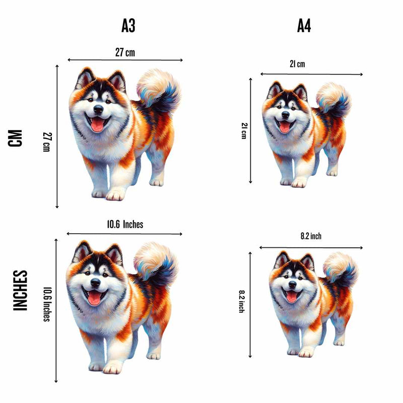 Quebra-Cabeça de Madeira Cachorro Akita