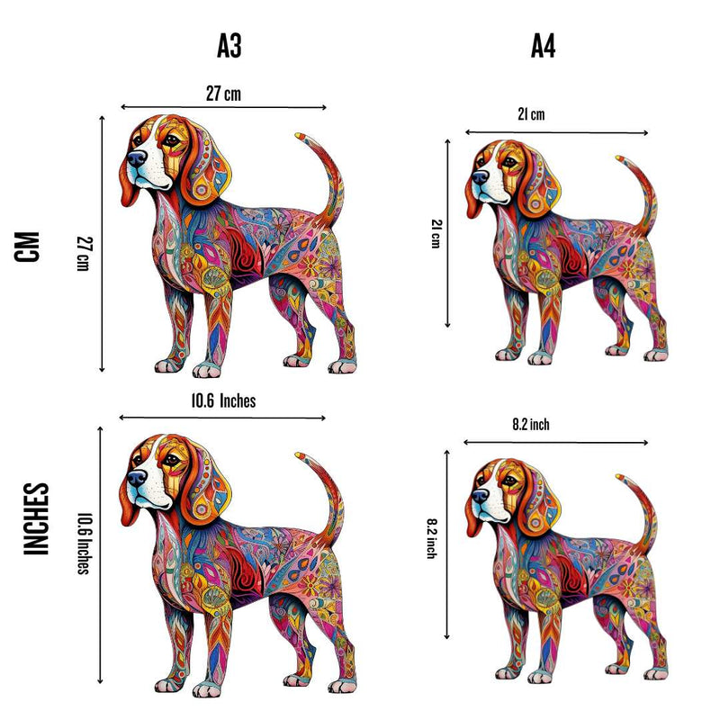 Quebra-Cabeça de Madeira Cachorro Beagle
