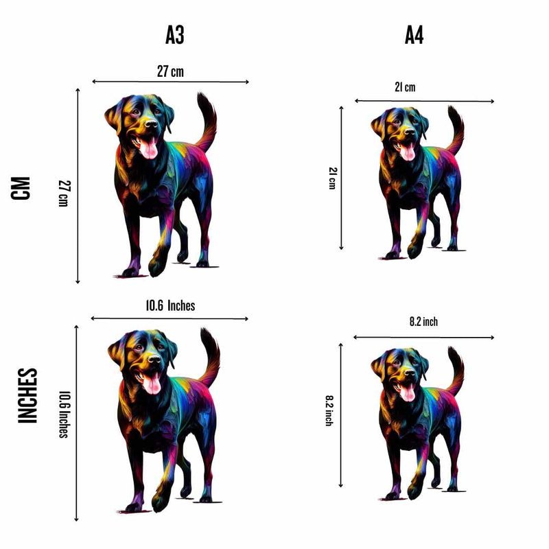 Quebra-Cabeça de Madeira Cachorro Labrador Preto