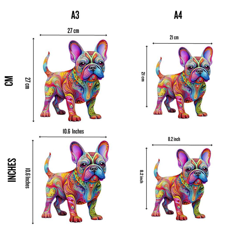 Quebra-Cabeça de Madeira Cachorro Bulldog Francês