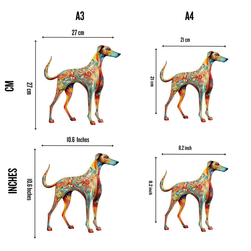 Quebra-Cabeça de Madeira Cachorro Greyhound