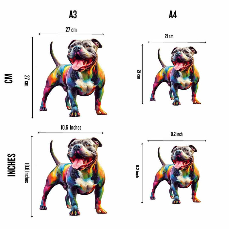 Quebra-Cabeça de Madeira Cachorro Pitbull