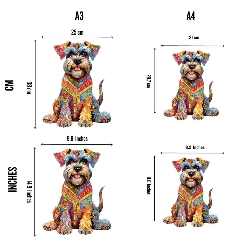 Quebra-Cabeça de Madeira Cachorro Schnauzer