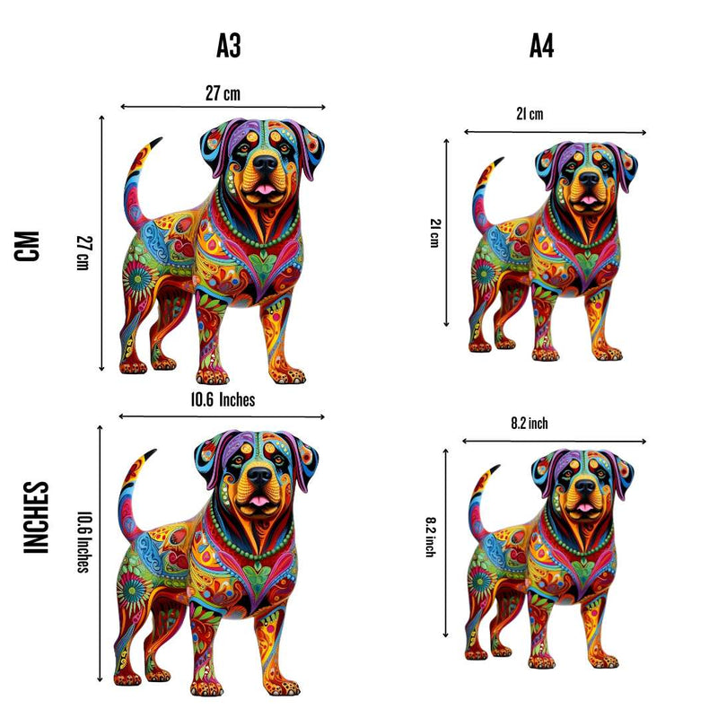 Quebra-Cabeça de Madeira Cachorro Rottweiler