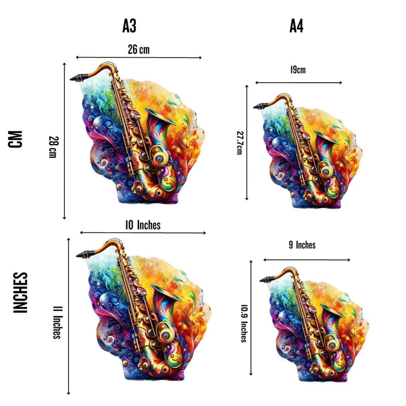 Quebra-Cabeça de Madeira Saxofona