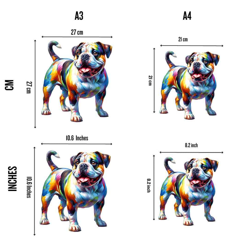 Quebra-Cabeça de Madeira Cachorro American Bulldog