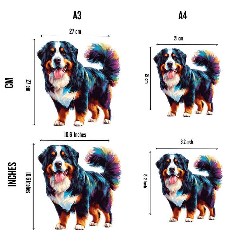 Quebra-Cabeça de Madeira Cachorro Bernese Mountain