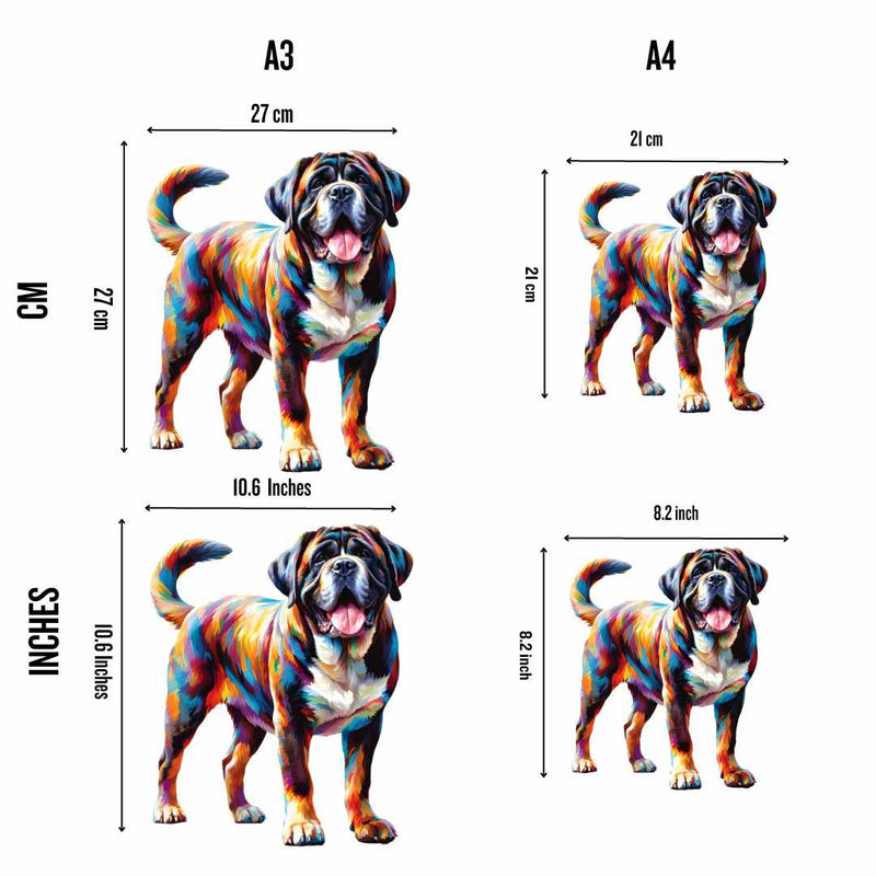 Quebra-Cabeça de Madeira Cachorro Mastiff