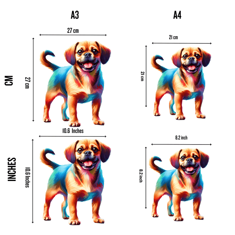 Quebra-Cabeça de Madeira Cachorro Puggle