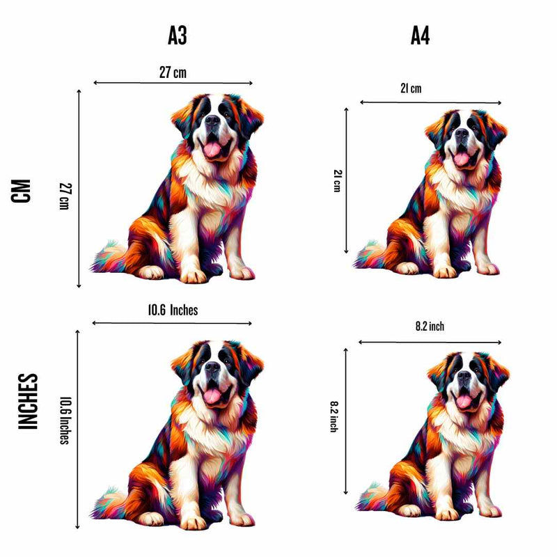 Quebra-Cabeça de Madeira Cachorro Saint Bernard