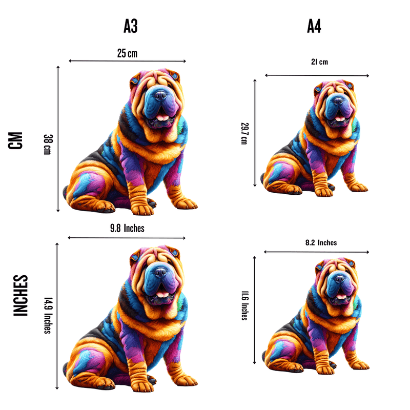 Quebra-Cabeça de Madeira Cachorro Shar Pei